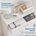 Comò in Legno a 4 Cassetti per Camera da Letto, Cassettiera in Legno con Maniglie Dorate, Comodino Moderno per Camera da Letto, Armadietto Contenitore in Legno