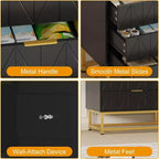 Cassettiera a 6 cassetti con ampio spazio di archiviazione, Cassettiera in legno con gambe in metallo, Cassettiere per camera da letto, soggiorno, corridoio