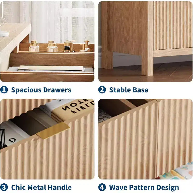 Cassettiera a 9 cassetti in stile rustico per camera da letto - Cassettiera in legno sottile, moderna, scanalata, organizer per armadio e soggiorno
