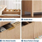 Cassettiera a 9 cassetti in stile rustico per camera da letto - Cassettiera in legno sottile, moderna, scanalata, organizer per armadio e soggiorno