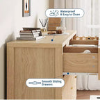 Cassettiera a 9 cassetti in stile rustico per camera da letto - Cassettiera in legno sottile, moderna, scanalata, organizer per armadio e soggiorno