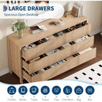 Cassettiera a 9 cassetti in stile rustico per camera da letto - Cassettiera in legno sottile, moderna, scanalata, organizer per armadio e soggiorno