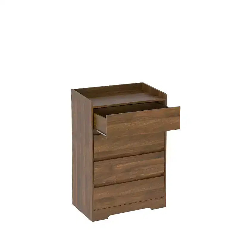 Comò moderno a 4 cassetti per camera da letto, cassettiera verticale dal design senza maniglie, armadietto contenitore per soggiorno, ingresso o ufficio