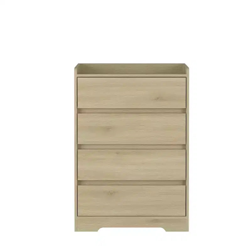 Comò moderno a 4 cassetti per camera da letto, cassettiera verticale dal design senza maniglie, armadietto contenitore per soggiorno, ingresso o ufficio