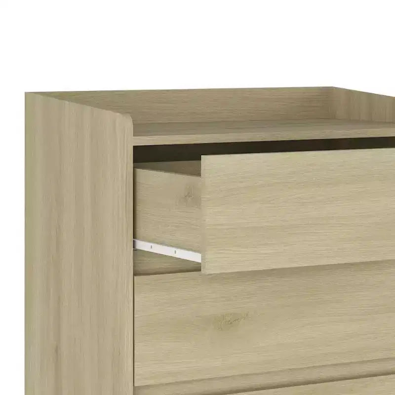 Comò moderno a 4 cassetti per camera da letto, cassettiera verticale dal design senza maniglie, armadietto contenitore per soggiorno, ingresso o ufficio