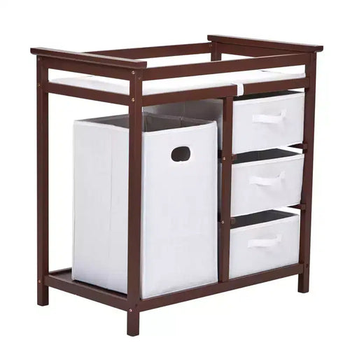 36 Modern Baby Changing Table Dresser with 3 Drawers & Laundry Hamper  Nursery Furniture