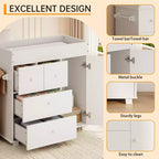Fasciatoio con 2 Cassetti, Cassettiera Moderna per la Cameretta con Spazio Aperto, Stazione Fasciatoio per Camera da Letto, Cameretta Bambini, Bianco